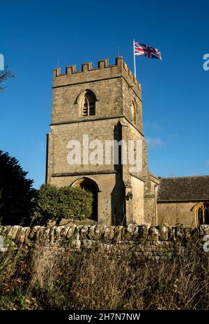 St. Michael`s and All Angels Church, Guiting Power, Gloucestershire, England, Großbritannien Stockfoto